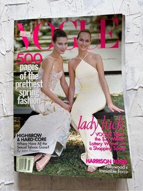Vintage Vogue March 1997 Shalom Harlow and Amber Valletta cover
